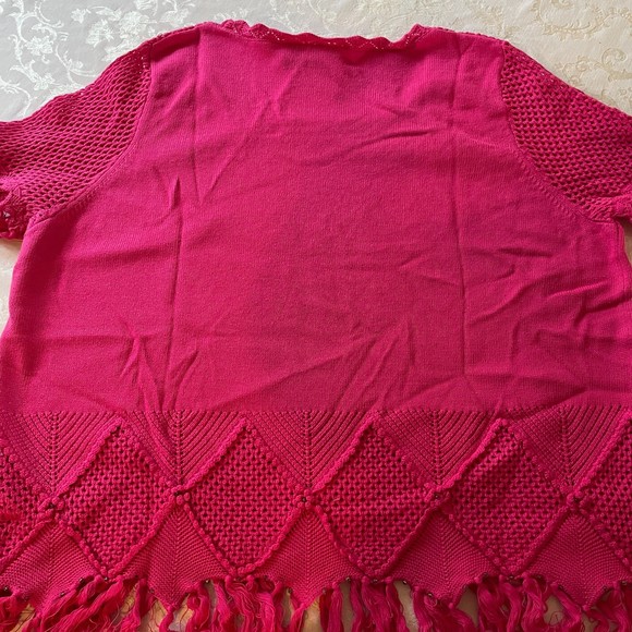 ANTTHONY MARK HANKINS ORIGINAL New 100% Cotton Crochet Fuchsia Sweater, 3X - Picture 10 of 14